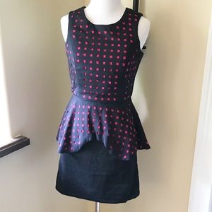 L'Atiste Navy & Pink NWT Peplum Dress